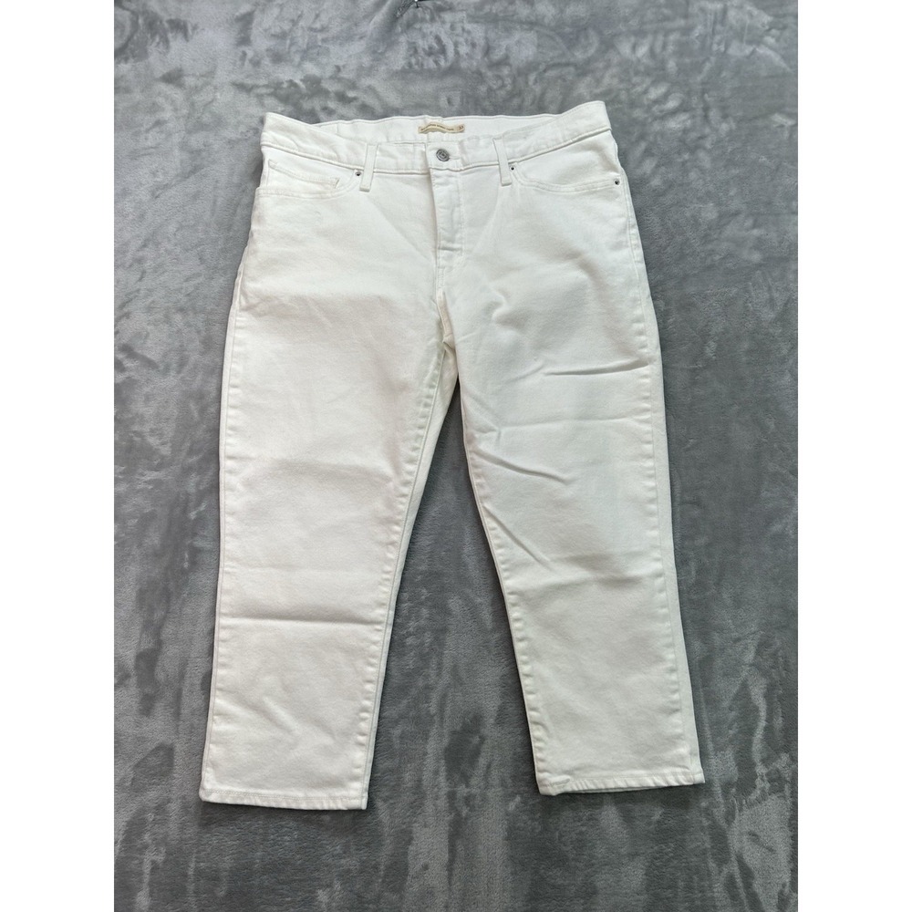 Levis 311 Shaping Skinny Capri  Womens Sz 33 White Jeans Mid Rise Stretch Beach